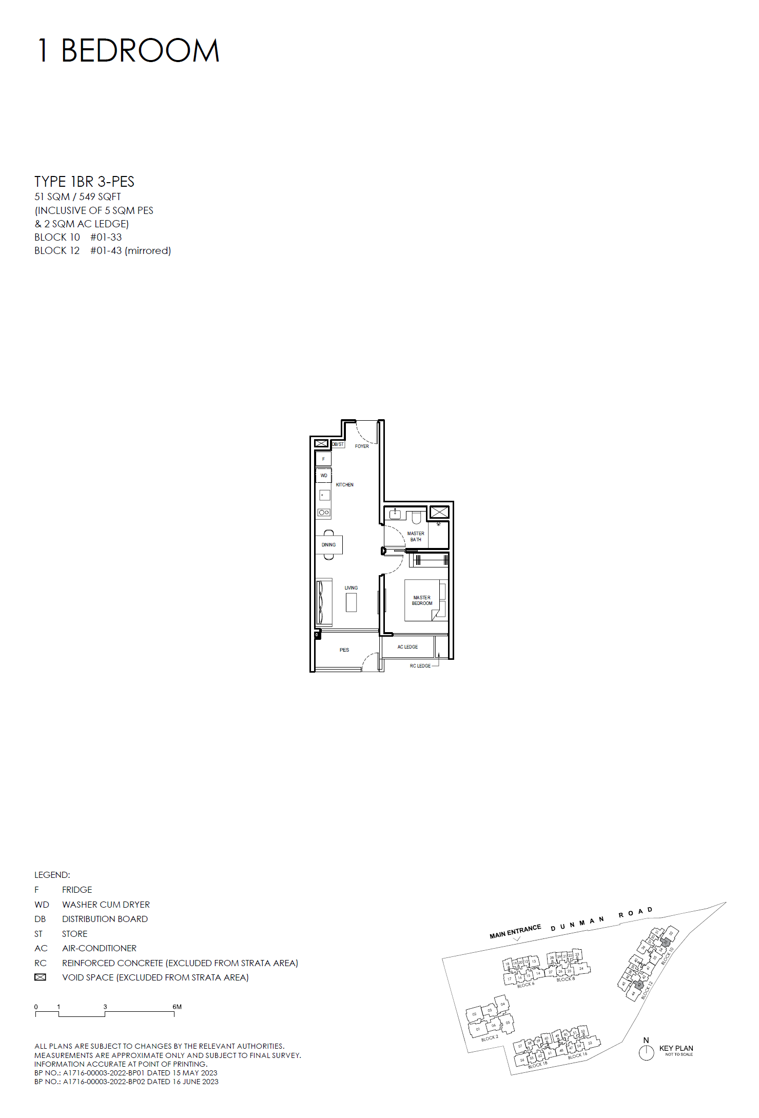 1BR 3-PES floor plan